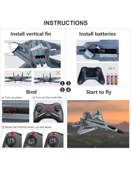 Avián RC HAWK'S WORK F-22 Control Remoto 2.4GHz 451g Avián RC HAWK'S WORK F-22 Control Remoto 2.4GHz 451g