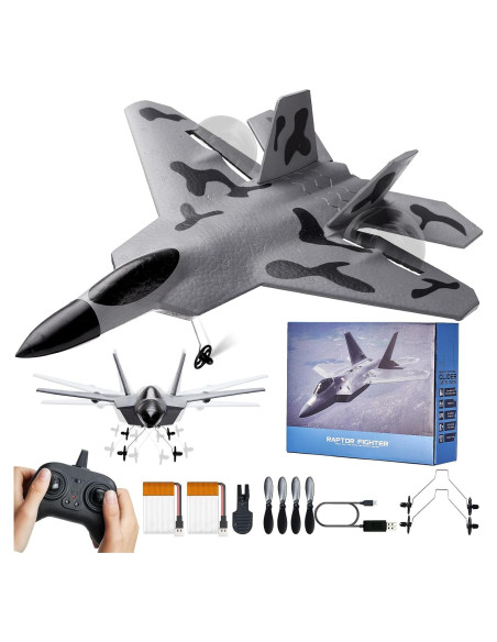 Avión RC VEVOR F-22 2 Canales con Estabilizador