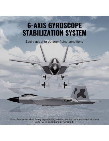 Avión RC VEVOR F-22 2 Canales con Estabilizador