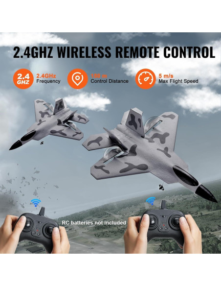 Avión RC VEVOR F-22 2 Canales con Estabilizador