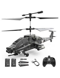 Helicóptero RC DEERC Apache Militar con Luces LED y 26 Min de Vuelo
