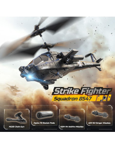 Helicóptero RC DEERC Apache Militar con Luces LED y 26 Min de Vuelo 2