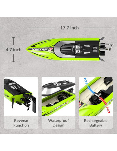 Barco RC VOLANTEXRC Vector SR48 48 km/h Verde