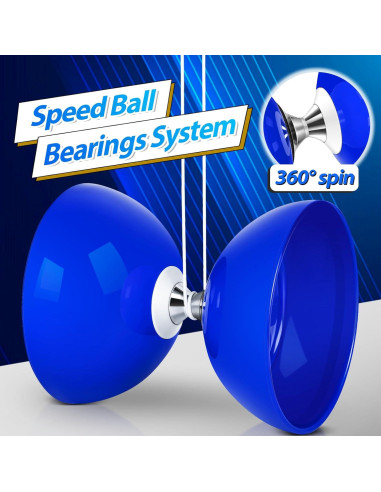 Yoyo Diabolo BODYRHYTHM Azul Profundo 12,7 cm con Palos