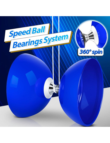 Yoyo Diabolo BODYRHYTHM Azul Profundo 12,7 cm con Palos