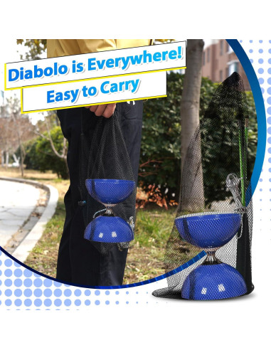 Yoyo Diabolo BODYRHYTHM Azul Profundo 12,7 cm con Palos