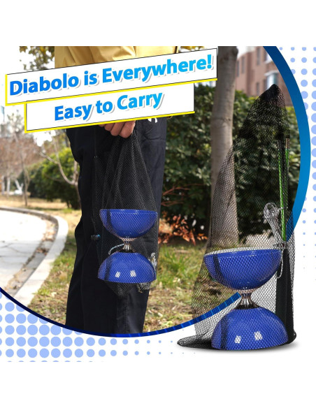 Yoyo Diabolo BODYRHYTHM Azul Profundo 12,7 cm con Palos