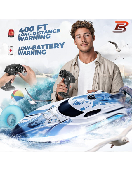 Barco RC BEZGAR TX126 30 cm 25 KPH para Lagos y Piscinas