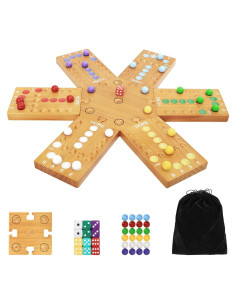 Juego de Mesa de Canicas Plusvivo Madera 4-6 Jugadores