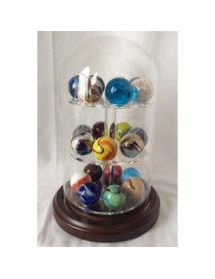 Cúpula de vidrio 4x7 cm con inserto acrílico 3 niveles para canicas 2