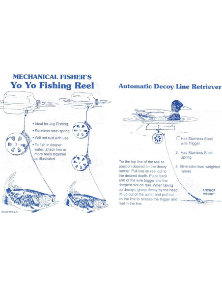 Carretes de Pesca Automáticos Yo Yo Reel Mecánicos - Paquete de 2