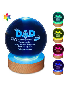 Lámpara de Mesa 3D JHXLAMP para Papá - Bola de Cristal LED