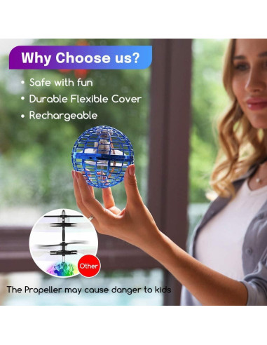 Bola Voladora Kidsjoy Mini Drone 360 Rosa para Niños