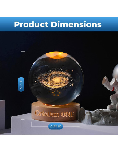 Lámpara Galáctica 3D CRISDAN Luz Nocturna Esférica USB