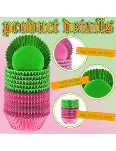 Forros de Cupcake Vesici 200 Pcs Rosa Verde 3x7 cm 2