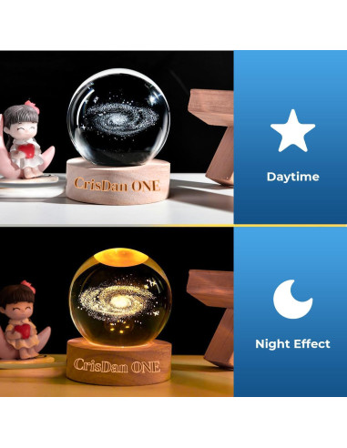 Lámpara Galáctica 3D CRISDAN Luz Nocturna Esférica USB