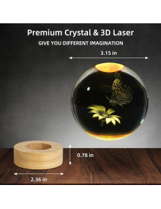Luz Nocturna Mariposa 3D ZXBLAQ con Base de Madera LED 16 Colores 2