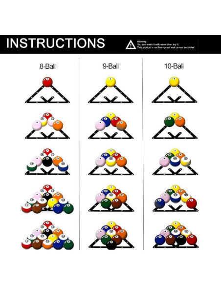 Soporte de Bola Mágica Triangular TIHOOD para Billar 6 Piezas
