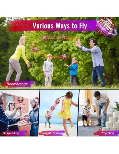 Bola Voladora Chefic AC04 Roja, Juguete Interactivo LED