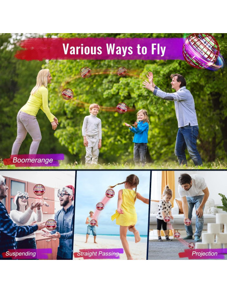 Bola Voladora Chefic AC04 Roja, Juguete Interactivo LED