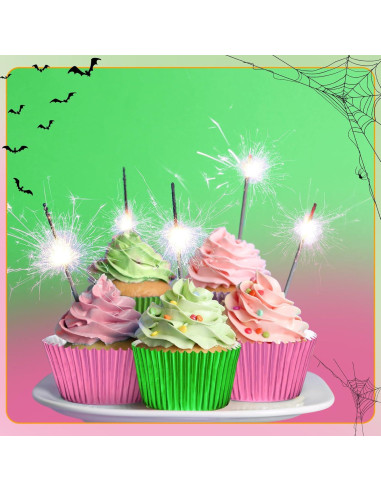 Forros de Cupcake Vesici 200 Pcs Rosa Verde 3x7 cm