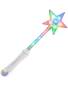 Varita LED Princesa Super Estrella Blanca 38.1 cm - FlashingBlinkyLights 2