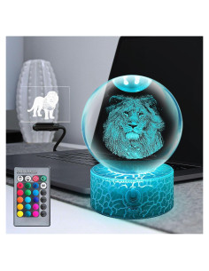 Lámpara de Mesa 3D Masshomi Bola de Cristal 8CM RGB Control Remoto
