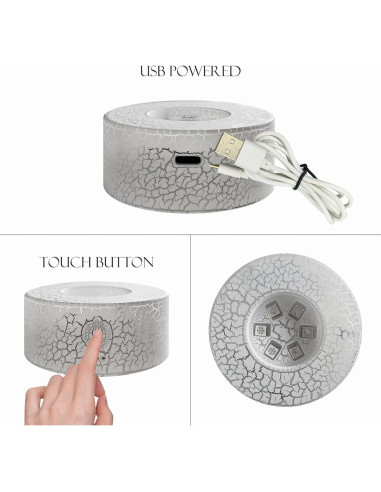 Lámpara de Mesa 3D Masshomi Bola de Cristal 8CM RGB Control Remoto