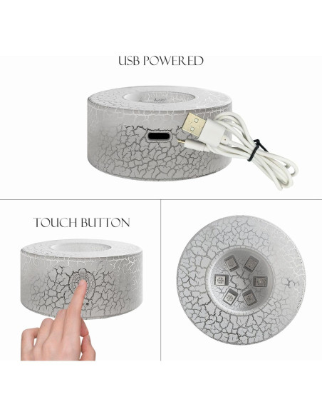 Lámpara de Mesa 3D Masshomi Bola de Cristal 8CM RGB Control Remoto Lámpara de Mesa 3D Masshomi Bola de Cristal 8CM RGB Control Remoto