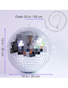 Bola de Disco Espejo 25,4 cm - Decoración Brillante Fiesta 2