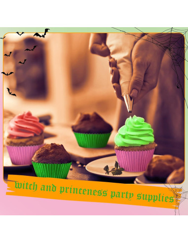 Forros de Cupcake Vesici 200 Pcs Rosa Verde 3x7 cm