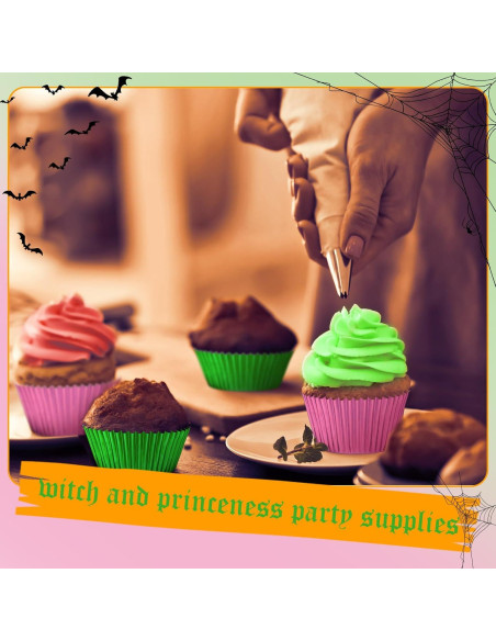 Forros de Cupcake Vesici 200 Pcs Rosa Verde 3x7 cm