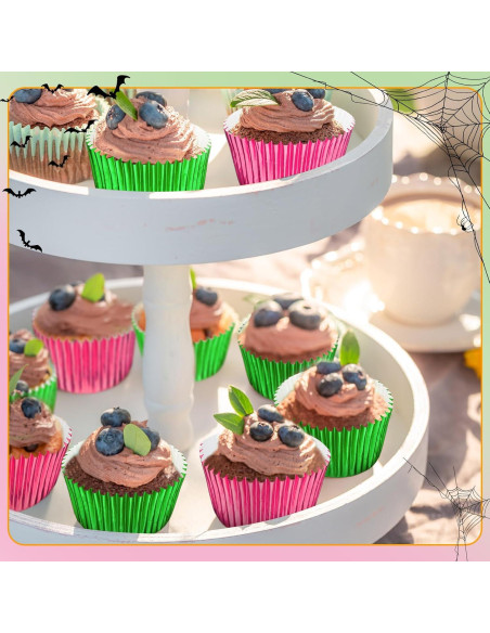 Forros de Cupcake Vesici 200 Pcs Rosa Verde 3x7 cm