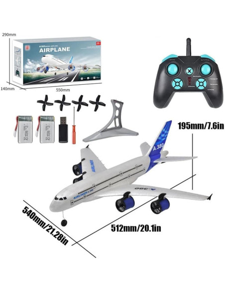 Avión RC Airbus A-380 Eléctrico 2.4G con Luces LED