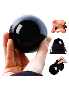 Bola de Cristal de Obsidiana HOMELEX 80mm con Soporte