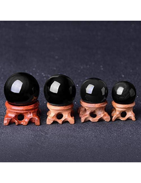 Bola de Cristal de Obsidiana HOMELEX 80mm con Soporte