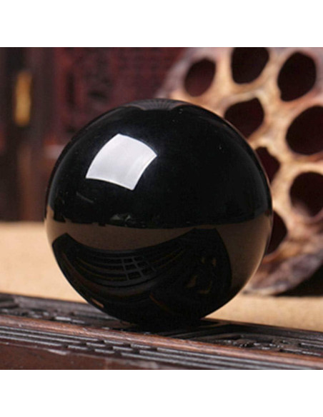 Bola de Cristal de Obsidiana HOMELEX 80mm con Soporte
