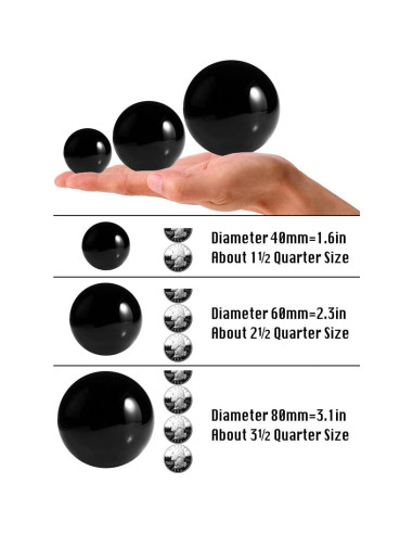 Bola de Cristal de Obsidiana HOMELEX 80mm con Soporte
