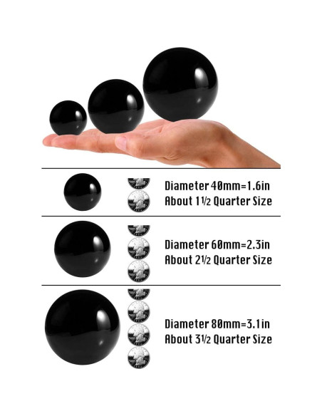 Bola de Cristal de Obsidiana HOMELEX 80mm con Soporte