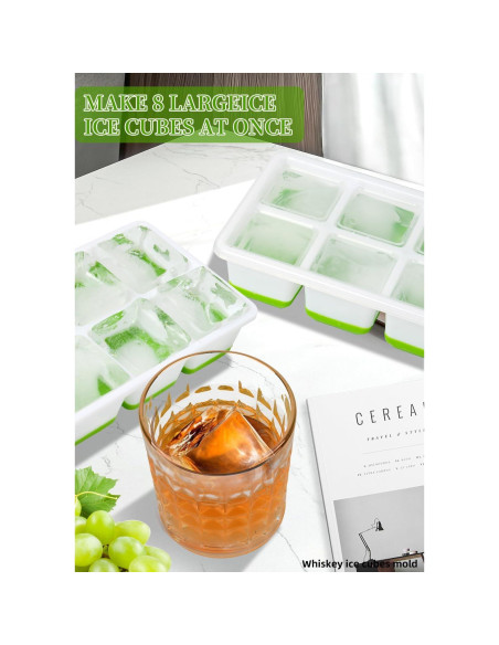 Bandeja de Hielo Cuadrada Aibirui con Tapa y Contenedor - 2 Piezas