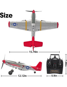 Avión RC VOLANTEX P-51 Mustang 4CH Estabilizador Giroscópico 2