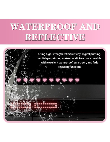 Calcomanías Reflectantes Corazón Rosa Zeathery - 10 Piezas