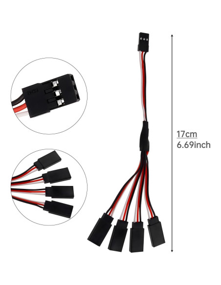 6 Piezas Conector JST Macho a 4 Hembra 15cm DiGiYes