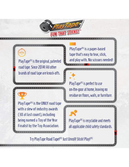 Cinta de carretera PlayTape InRoad Toys 9.14m x 10.16cm