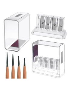 Sacapuntas Manual 4 en 1 Outus Transparente - 2 Piezas