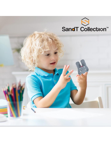 Juego de Títeres de Dedo Animales Selva SandT Set 4 Elefantes