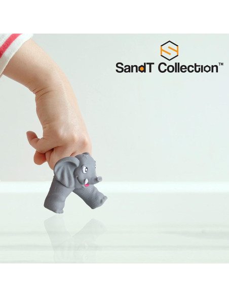Juego de Títeres de Dedo Animales Selva SandT Set 4 Elefantes