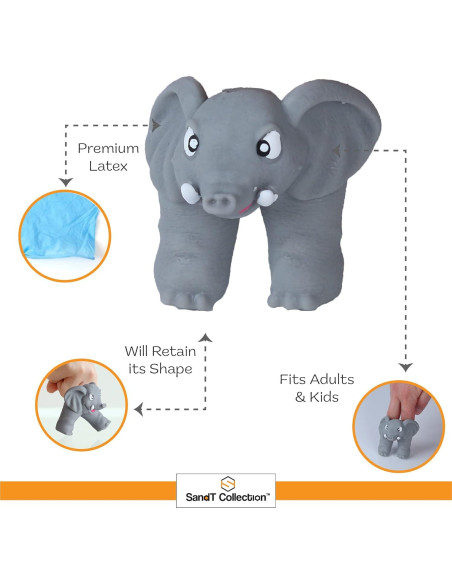 Juego de Títeres de Dedo Animales Selva SandT Set 4 Elefantes