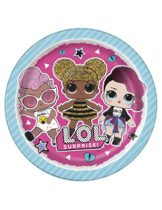 Platos de Papel Únicos LOL Surprise 23 cm Pack de 8