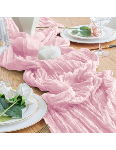 Camino de Mesa Cheesecloth 3 Piezas Rosa Sonrojado 365.76cm
